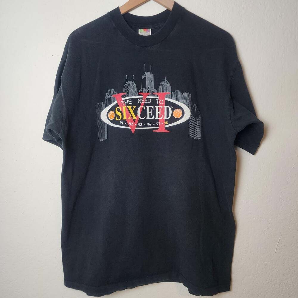 Vintage Chicago Bulls Shirt Mens XL NBA Basketball Fruit Of The Loom Sixceed 90s